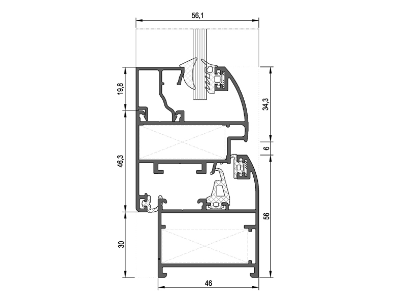 RW46 Oval Hatlı Yalıtımsız Kapı ve Pencere Sistem